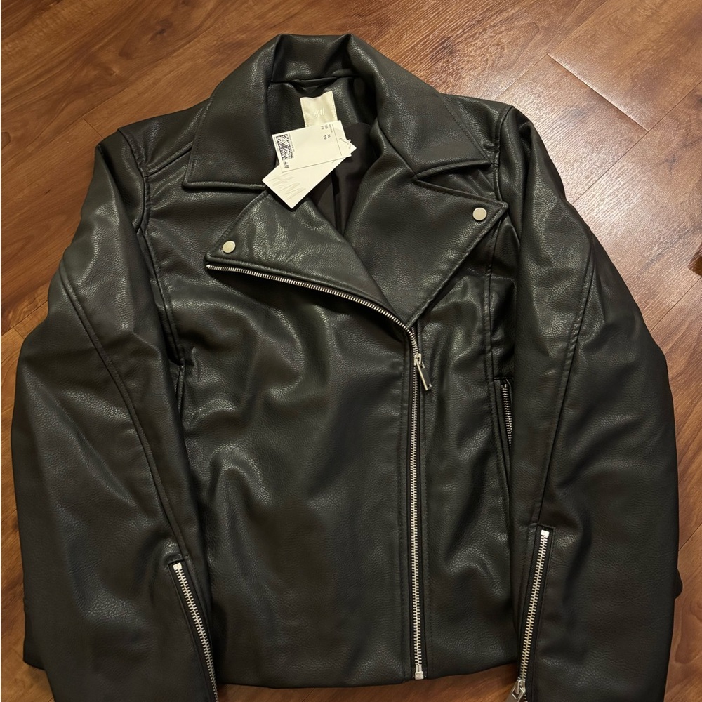 H&M Black Leather Biker Jacket